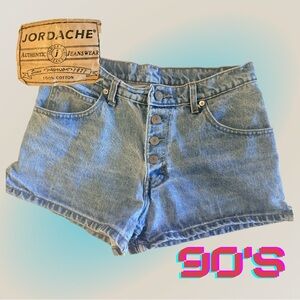 Vintage Jordache High-Rise Button-Front Denim Shorts